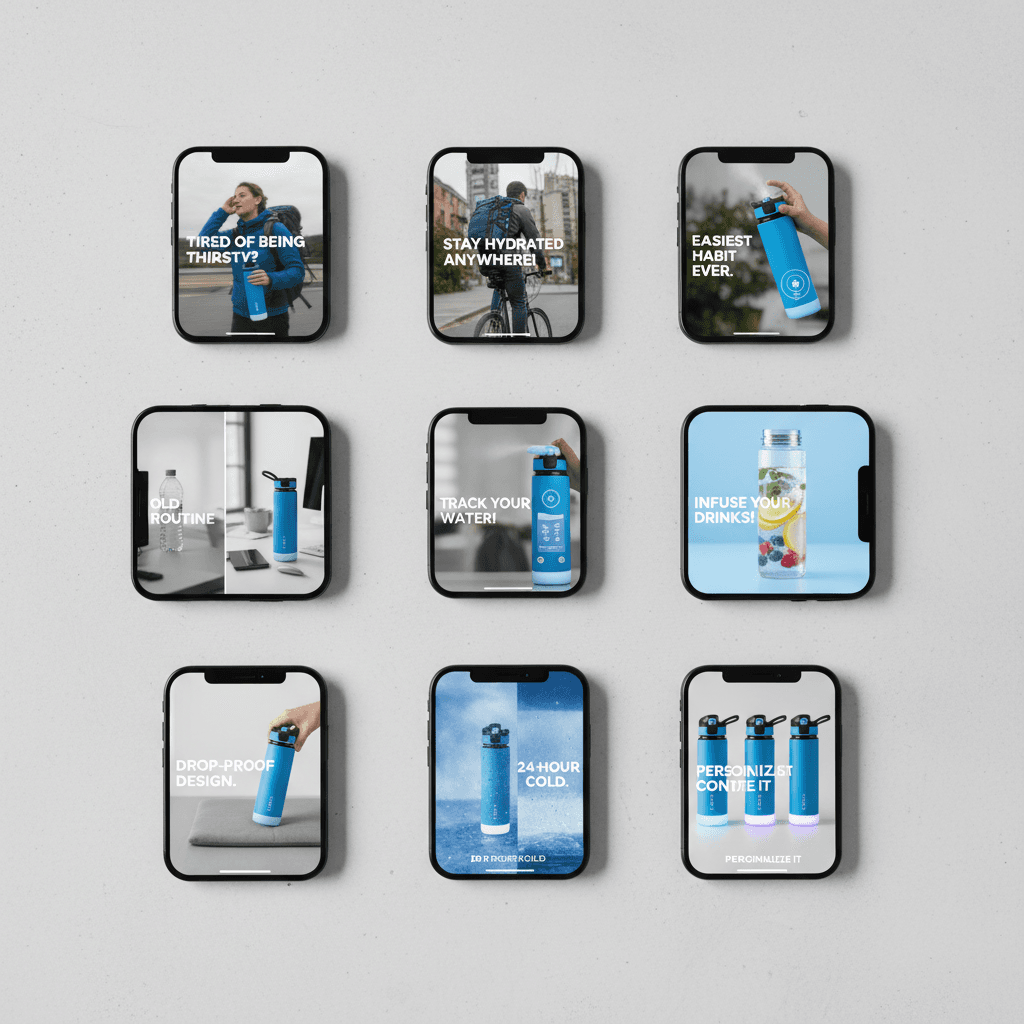 Multiple UGC creative variations for A/B testing