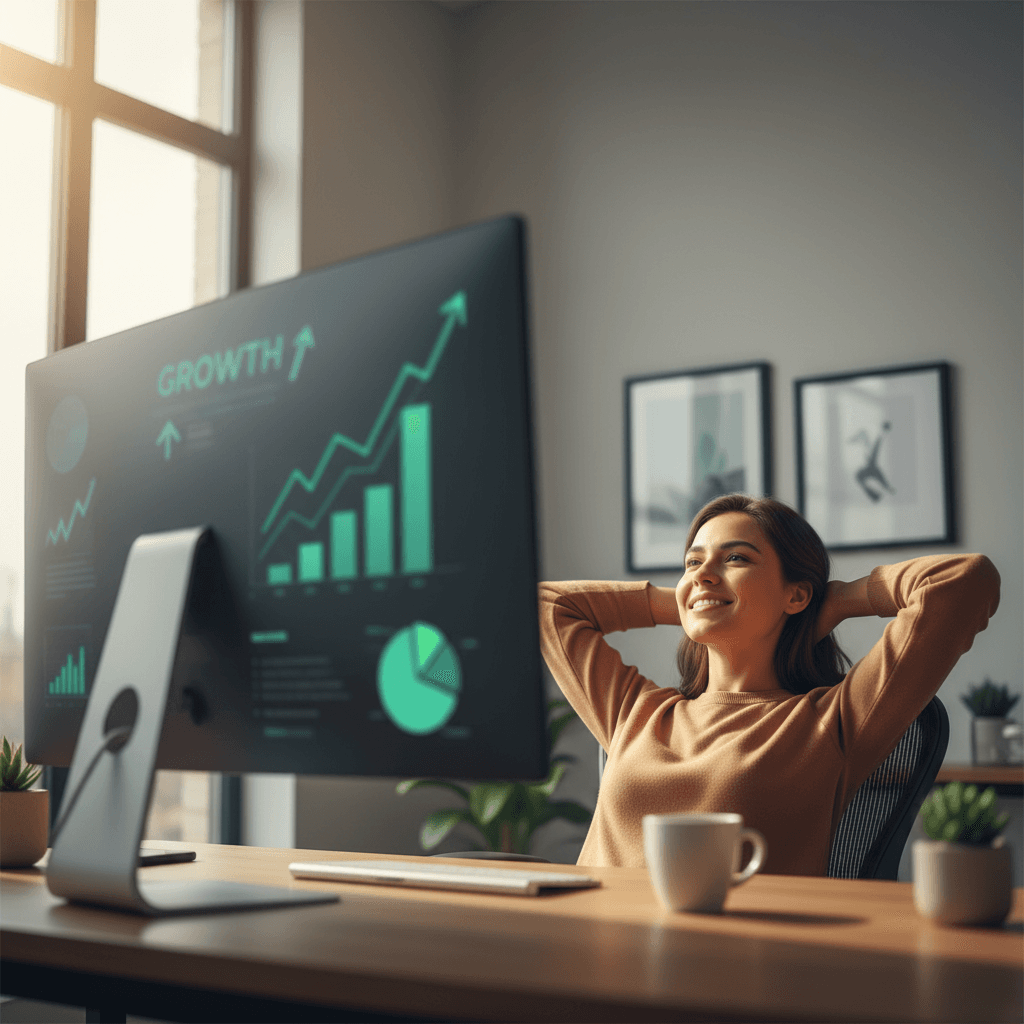 Creator reviewing performance metrics and growth analytics